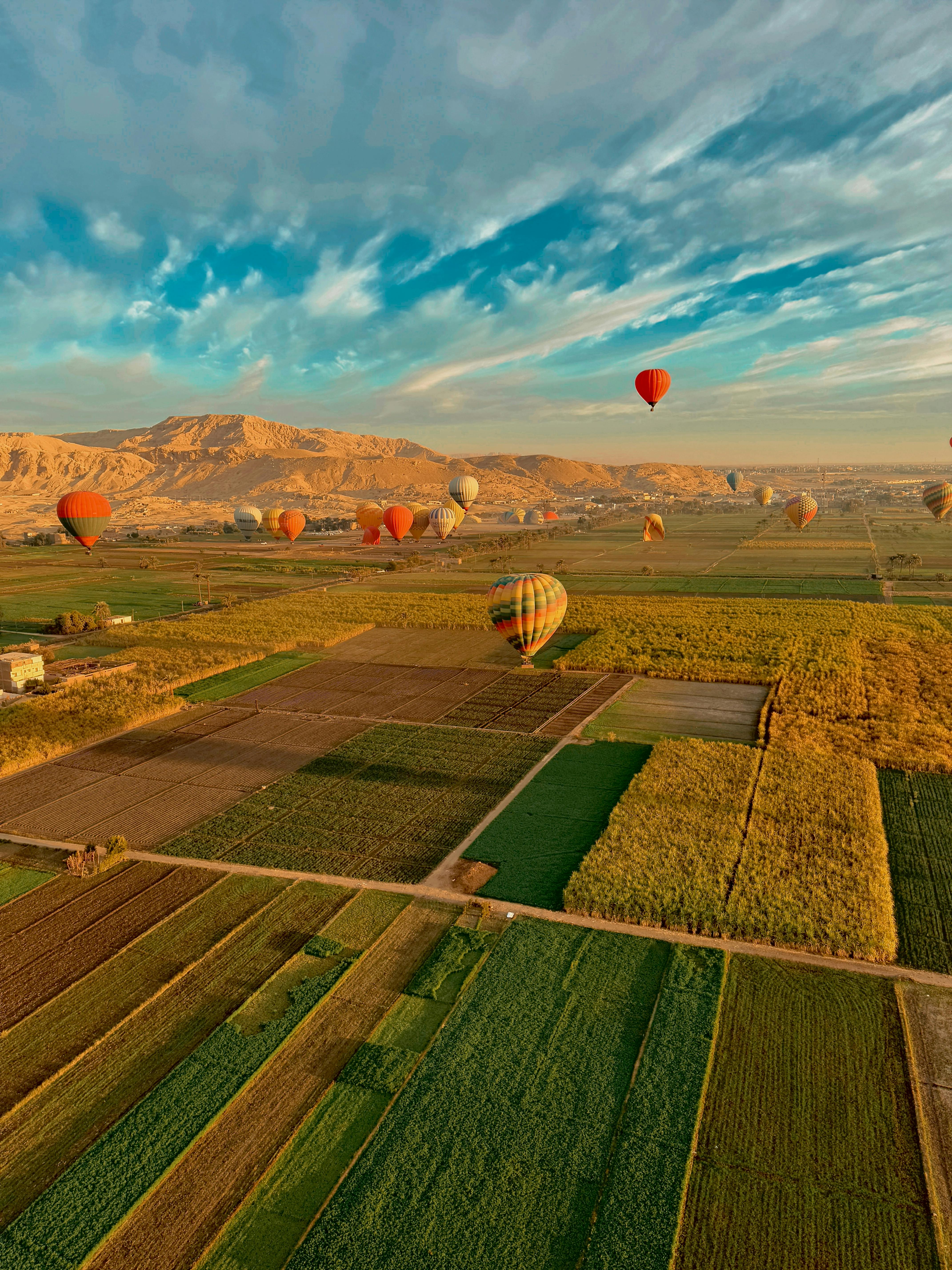 Sunrise hot air balloon over Luxor